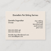 Pet Sitting Services Visitekaartje (Achterkant)