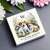 Pet Sitting Services Waterverf QR-code Vierkante Visitekaartje
