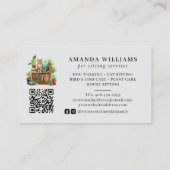 Pet Sitting Services Waterverf QR-code Visitekaartje (Achterkant)