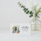 Pet Sitting Services Waterverf QR-code Visitekaartje (Staand voorkant)