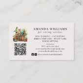 Pet Sitting Services Waterverf QR-code Visitekaartje (Achterkant)