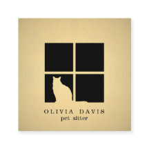 Pet Sitting Services Zwart en Goud Faux Metallic