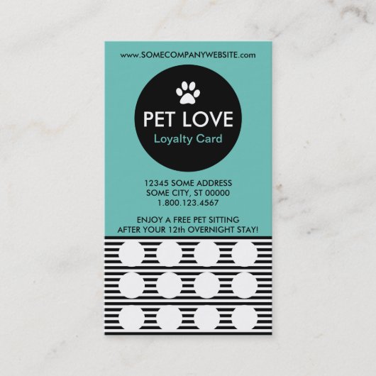 PET SITTING strips Klantenkaartje (Voorkant)