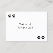 Pet Sitting Visitekaartje (Achterkant)