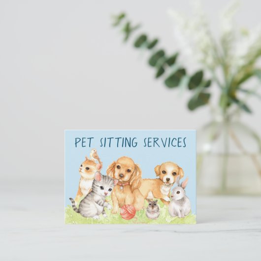 Pet Sitting Visitekaartje (Staand voorkant)