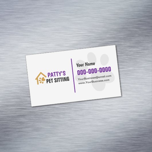 Pet Sitting Visitekaartje Magnet Magnetisch Visitekaartje (Voorbeeld)