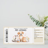 Pet Sitting Voucher Kaart (Staand voorkant)