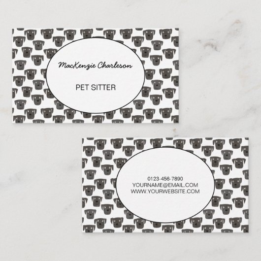 Pet Sitting Waterverf Dog Visitekaartje (Voorkant / Achterkant)
