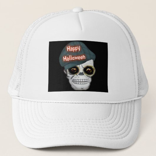 Pet Skeleton Head Happy Halloween (Voorkant)