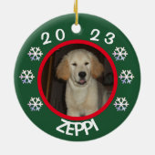 Pet Sneeuwvlok Ondeugend Lijst Kerstmis Keramisch Ornament (Achterkant)