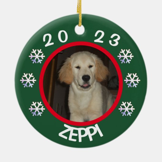 Pet Sneeuwvlok Ondeugend Lijst Kerstmis Keramisch Ornament (Achterkant)