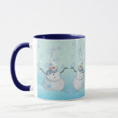 Pet SNOWMAN, SCARF & SNEEUW door SHARON SHARPE Mok (Links)