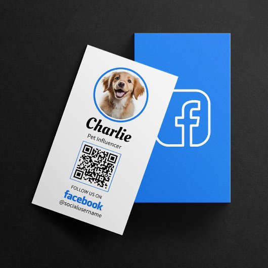 Pet Social Media Facebook Hond Foto QR Code Visitekaartje