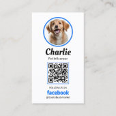 Pet Social Media Facebook Hond Foto QR Code Visitekaartje (Voorkant)