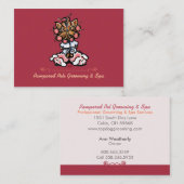 Pet Spa Dog Groomer Business Creamsicile Modern Visitekaartje (Voorkant / Achterkant)