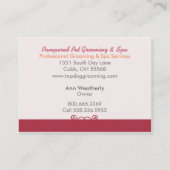 Pet Spa Dog Groomer Business Creamsicile Modern Visitekaartje (Achterkant)