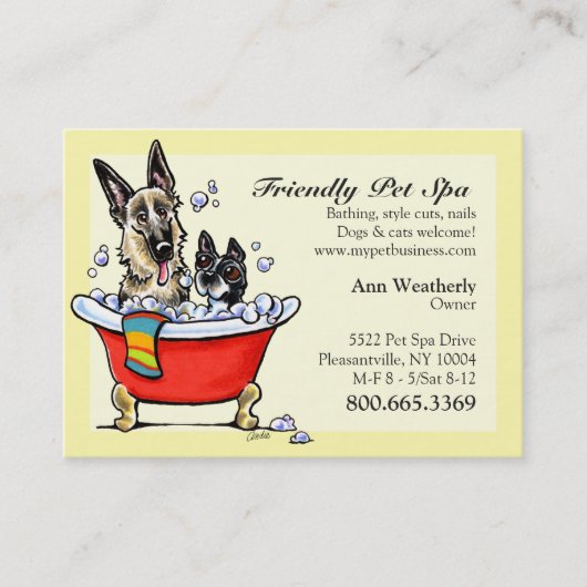 Pet Spa Grooming Boutique Happy Fancy Visitekaartje (Voorkant)
