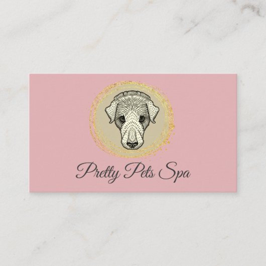 Pet Spa Roze Grooming Visitekaartje (Voorkant)