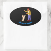 " Pet Speelse Bond " Ovale Sticker (Tas)