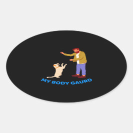 " Pet Speelse Bond " Ovale Sticker