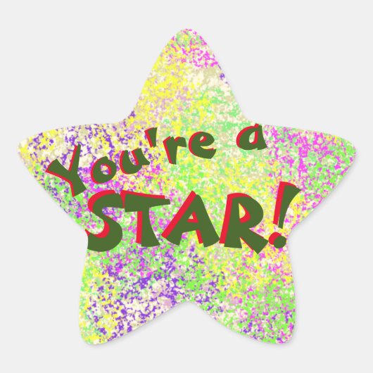 Pet Star Cool Cat "Je bent een ster!" Ster Sticker (Voorkant)