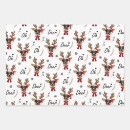 Pet Star | Eigen foto met rendierKerstmis Inpakpapier Vel