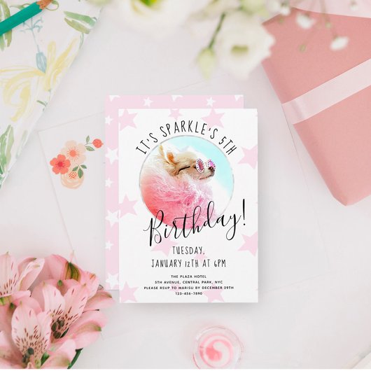 Pet Star | Foto Dog Birthday Party Stars Kaart