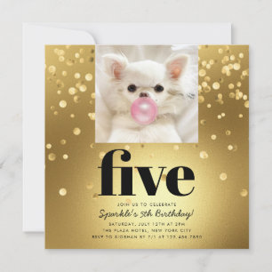 Pet Star   Foto van Pet Birthday Party Gold Kaart