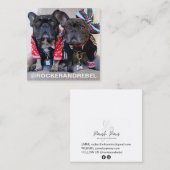 Pet Star | Moderne, minimale eenvoudige foto's en  Vierkante Visitekaartje (Voorkant / Achterkant)