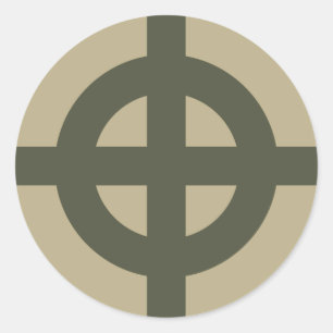 Pet Sticker, Keltisch kruis, stijl 1 Ronde Sticker