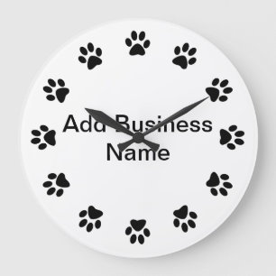 Pet Store Dog PAWS WALL CLOCK Grote Klok
