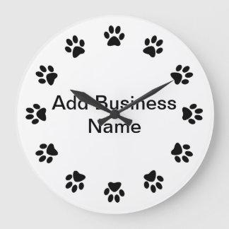 Pet Store Dog PAWS WALL CLOCK Grote Klok