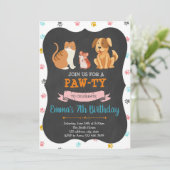 Pet store verjaardagsfeestje uitnodiging (Staand voorkant)