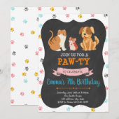 Pet store verjaardagsfeestje uitnodiging (Voorkant / Achterkant)