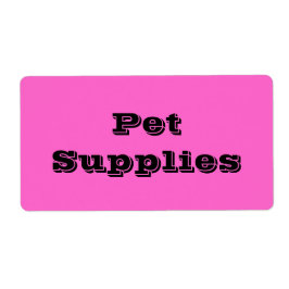 Pet Supplies in roze bewegende etiketten