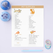 Pet Supplies List voor honden, katten, vogels Flyer (Enkel)