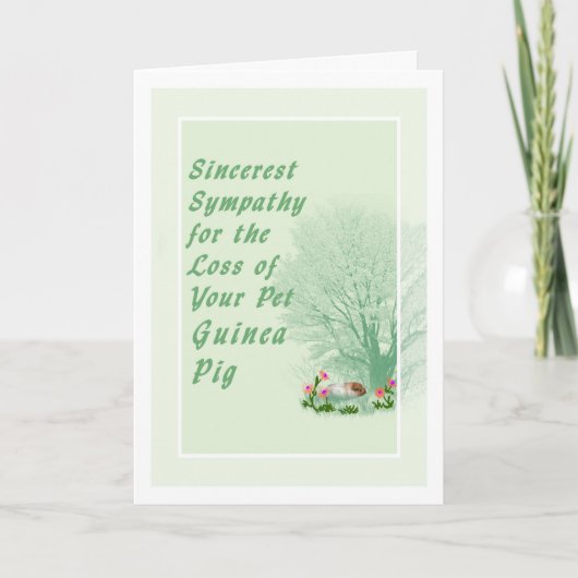 Pet Sympathiakaart voor verlies van Pet Guinee Pig Kaart (Voorkant)