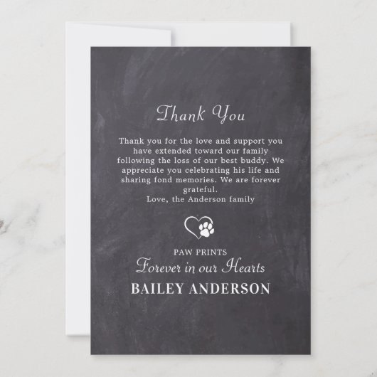 Pet Sympathie 3 Foto Gepersonaliseerde Hond Memori Bedankkaart (Achterkant)