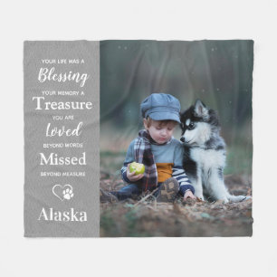 Pet Sympathie Citaat Herdenking Dog Memorial Fleece Deken