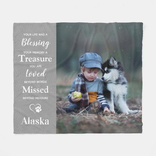 Pet Sympathie Citaat Herdenking Dog Memorial Fleece Deken (Voorkant (Horizontaal))