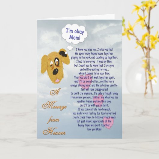 Pet Sympathie/Dog~vrouw eigenaar Kaart (Gele Bloem)