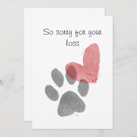 Pet sympathie kaart (Voorkant / Achterkant)