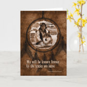 Pet Sympathie Native American Wolf and Dreamweaver Kaart (Gele Bloem)