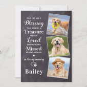 Pet Sympathie Persoonlijk 3 Foto Dog Memorial Bedankkaart (Voorkant)