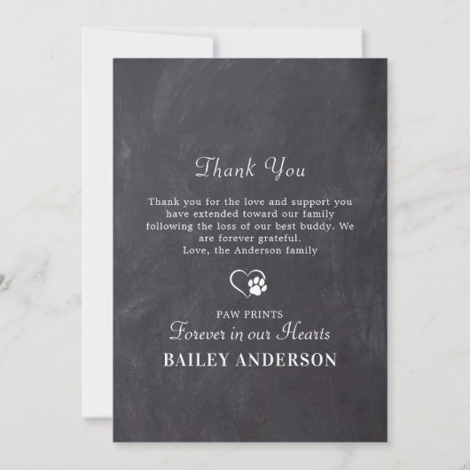 Pet Sympathie Persoonlijk 3 Foto Dog Memorial Bedankkaart (Achterkant)