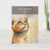 Pet Sympathie Sentiment met een Sad Kat met Tranen Kaart (Voorkant)