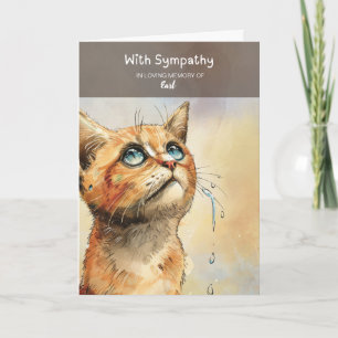 Pet Sympathie Sentiment met een Sad Kat met Tranen Kaart