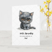 Pet Sympathie Sentiment met een Sad Kat met Tranen Kaart (Gele Bloem)