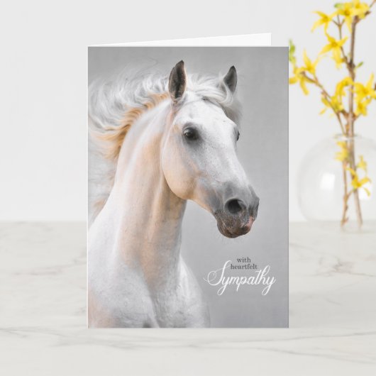 Pet Sympathie Verlies van een Paard Wit Paard Kaart (Gele Bloem)