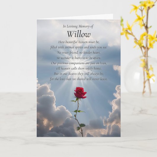 Pet Sympathie Verlies van Kat Hond Paard of Elk Di Kaart (Gele Bloem)